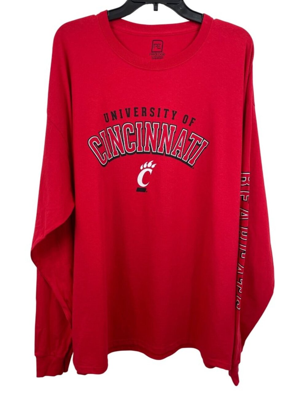 University Of Cincinnati Long Sleeve Shirt Red Bearcats Mens XL Cotton